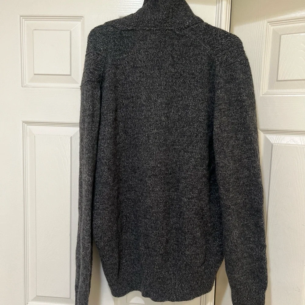 Banana Republic Men Size XL gray shawl‎ Neck Lambs Wool Casual work preppy smart